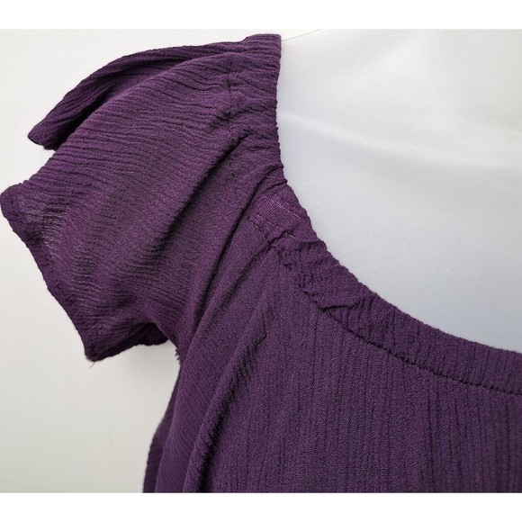 Mary & Mabel Pull-On Eggplant Purple Beach Cover Up Shorts Romper•USA Made•Sz. S - Picture 4 of 6